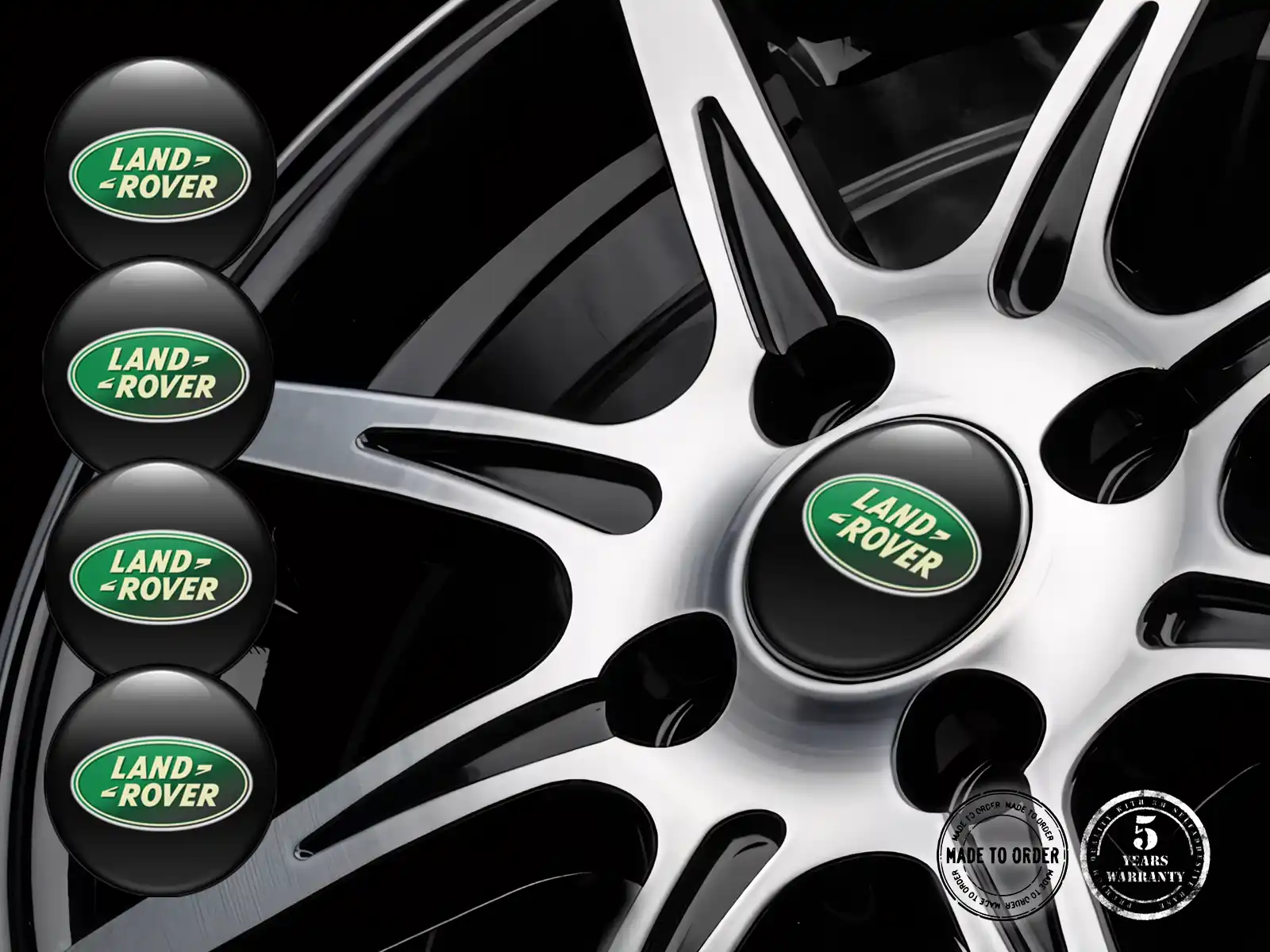 Land Rover Pegatina de Tapacubos Edición Estilo de Cúpula Estilo